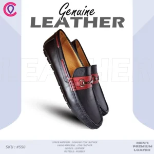 CITYZONE LASER CUT WITH ORNAMENT MOCCASIN LOAFER BLACK