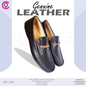 CITYZONE LASER CUT WITH SHADDLE MOCCASIN LOAFER BLACK