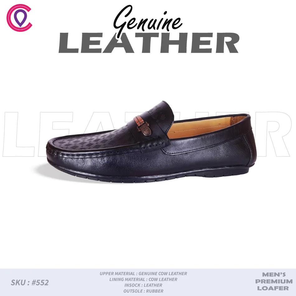 CITYZONE LASER CUT WITH SHADDLE MOCCASIN LOAFER BLACK - Image 2
